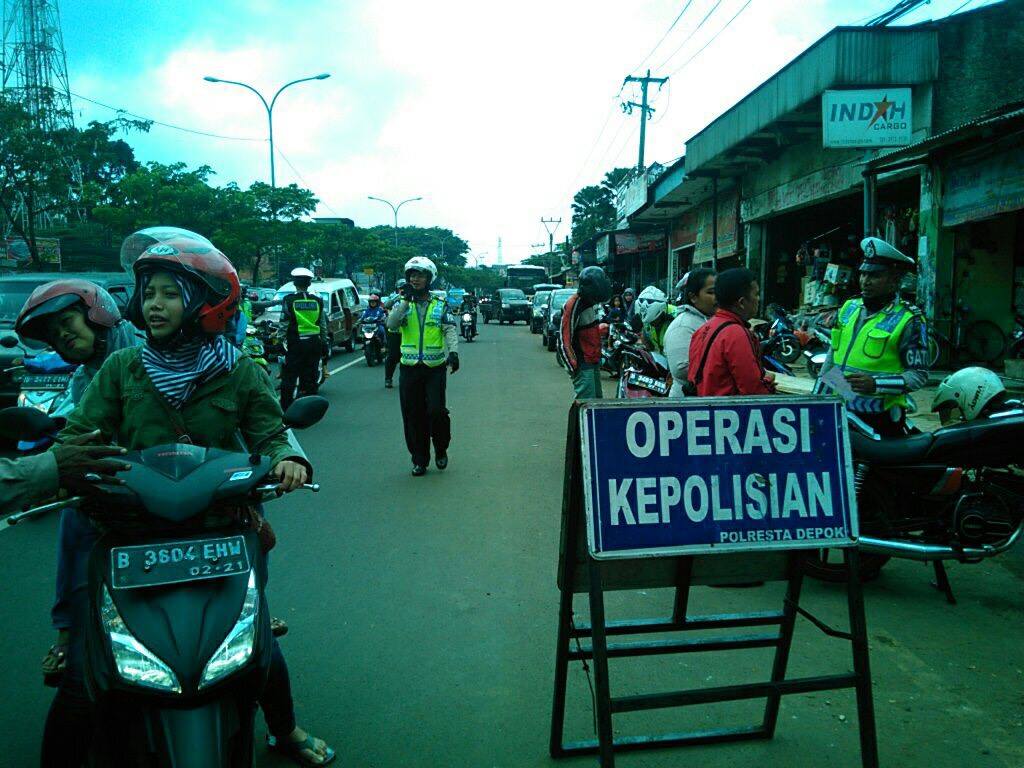 Tiga Hari Gelar Operasi Zebra Jaya 2016, Sat Lantas Polres Depok Keluarkan 600 Surat Tilang