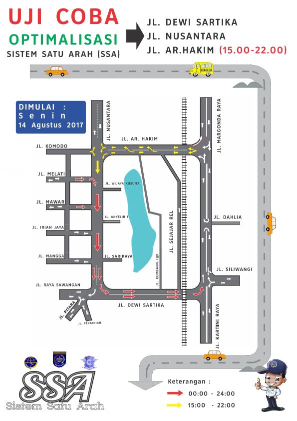 Ruas Jalan ARH Depok Satu Arah Mulai Besok