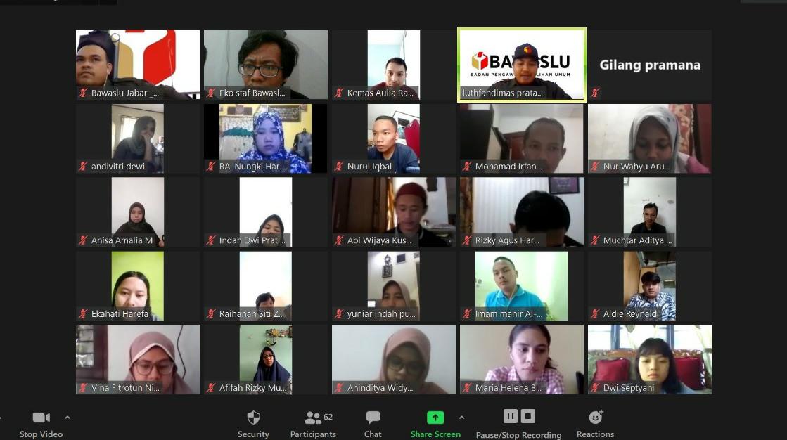 52 Peserta SKPP Bawaslu Kota Depok Ikuti Diskusi Daring