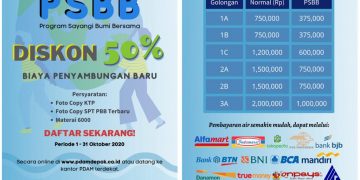 PDAM Tirta Asasta Perpanjang Program Diskon Hingga 31 Oktober