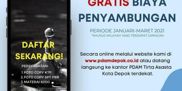 Wow, PDAM Depok Lanjutkan Promo Gratis Januari-Maret 2021
