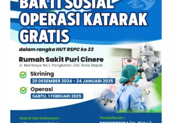 Melihat adalah Anugerah, Rumah Sakit Puri Cinere akan Adakan Bakti Sosial Operasi Katarak