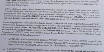 Gelombang Depok Ultimatum BPN Depok, Hentikan Proses Sertifikat Tanah Rawa Rp15,1 M