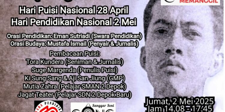 Penyair, Pelajar, Aktivis dan Jurnalis Kompak Peringati Hari Puisi Nasional dan Hardiknas 2025 di Kota Depok